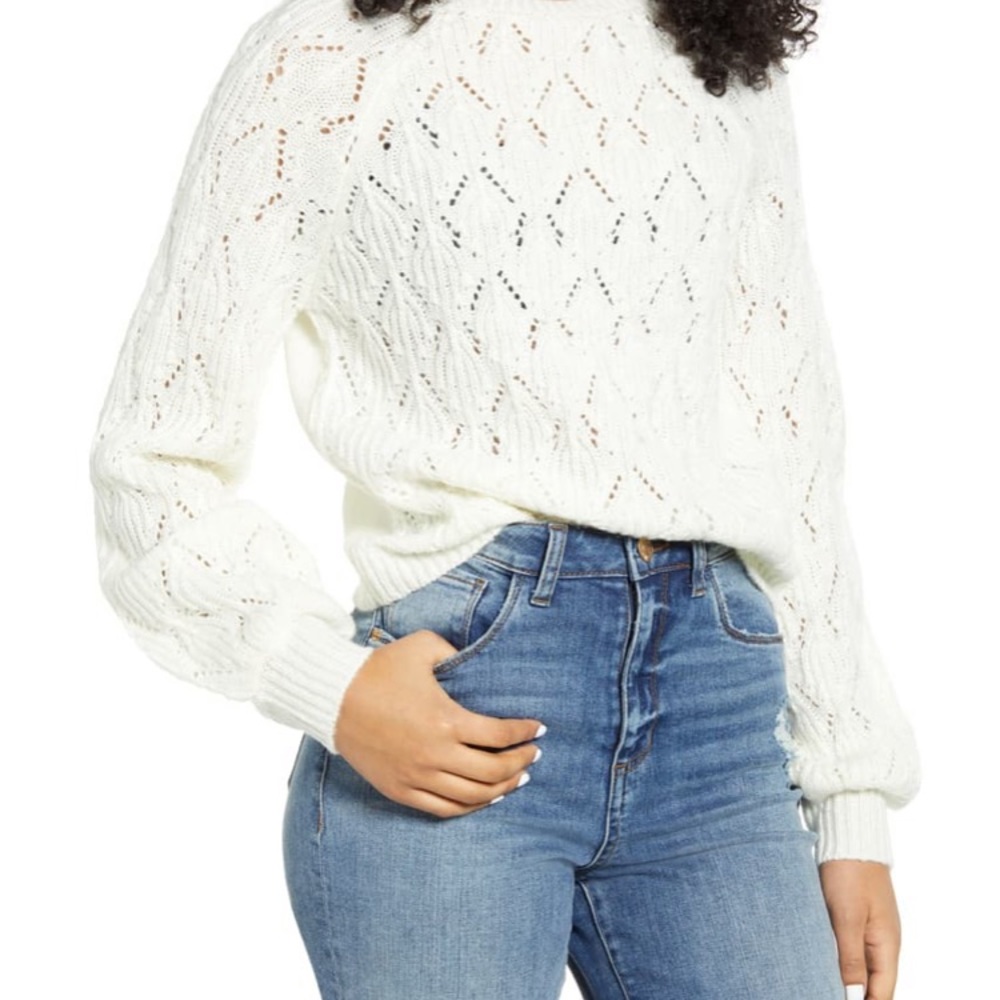 Ten Sixty Sherman Pointelle IVORY Sweater size XL